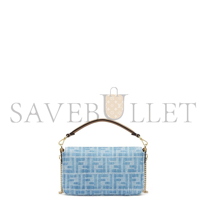 F**di baguette mini bag light blue ff denim handbag 8bs017as3ff1plm (19.5*11*5cm)